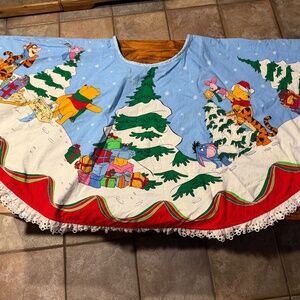 Vintage Disney Pooh and Friends Handmade Round Tree Skirt